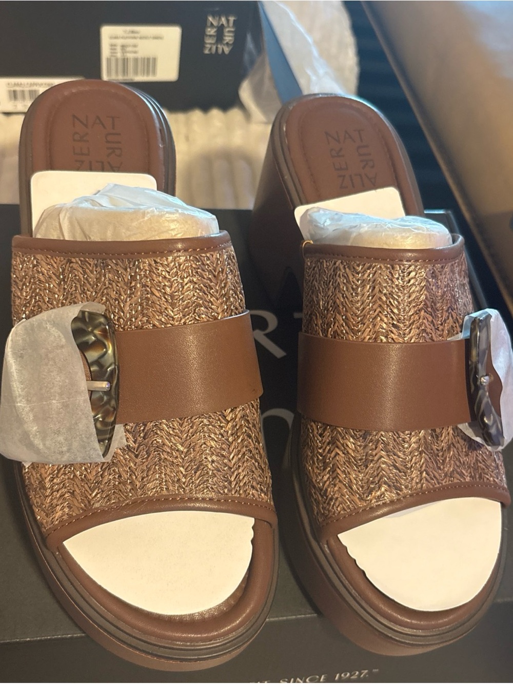 NIB Naturalizer Clara2 Cappuccino Platform Slide Mule 8.5